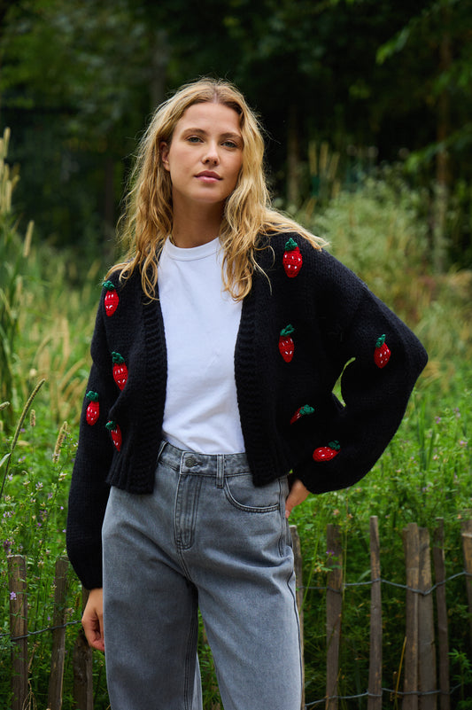 Cardigan Leonie fraises