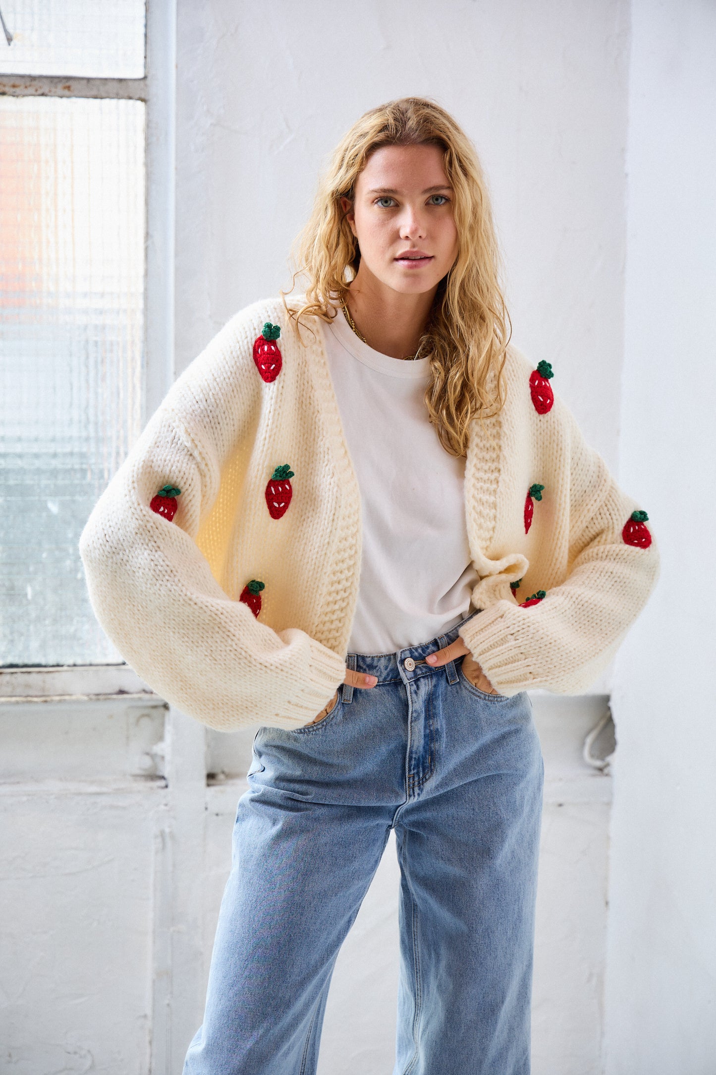 Cardigan Leonie fraises