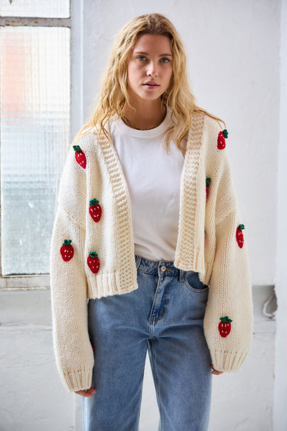 Cardigan Leonie fraises