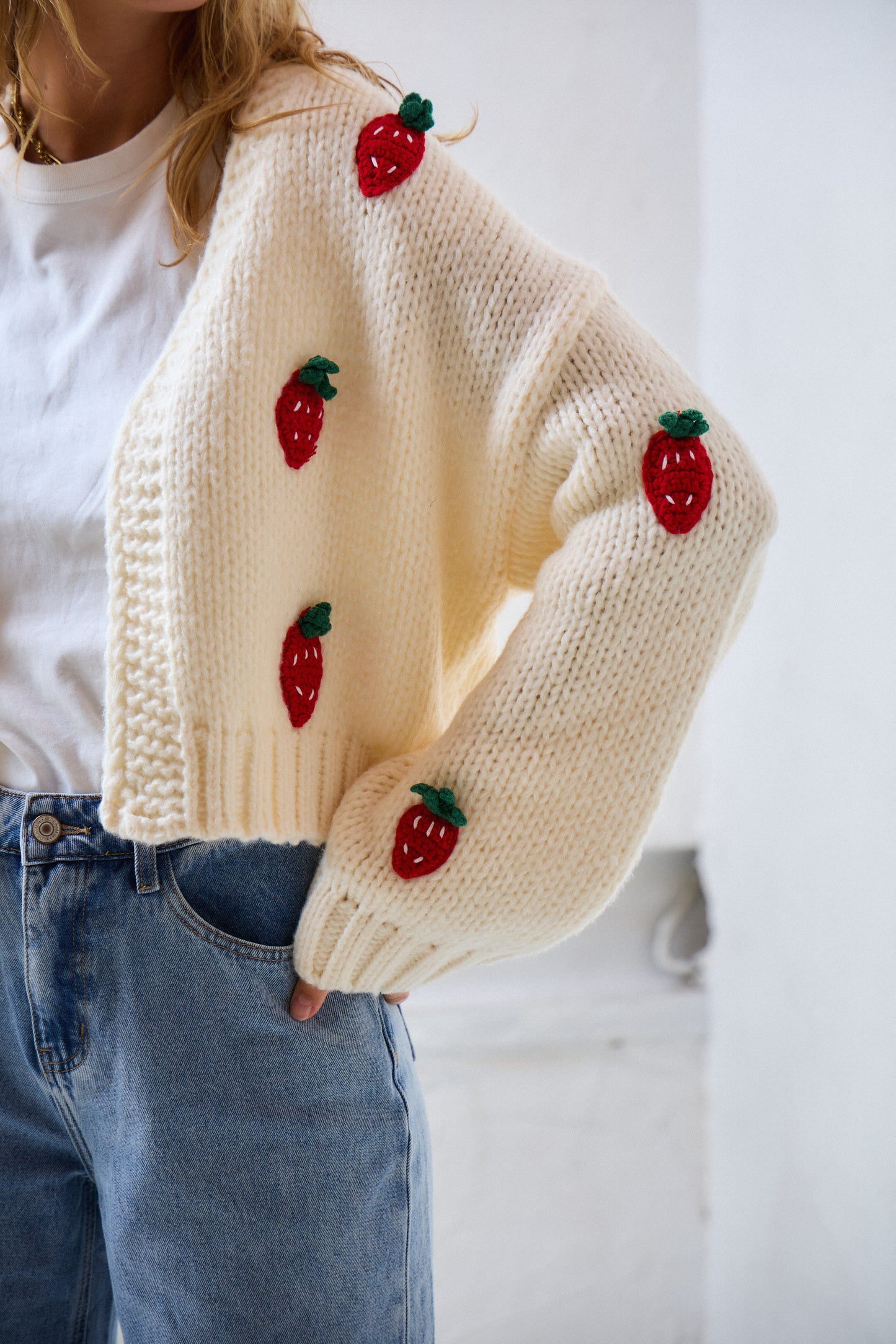 Cardigan Leonie fraises